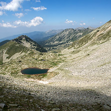 Climbing Kamenitsa Peak, view to Kozi (Goat) Lakes, Pirin Mountai