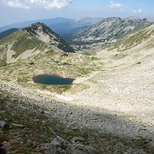 Climbing Kamenitsa Peak, view to Kozi (Goat) Lakes, Pirin Mountain