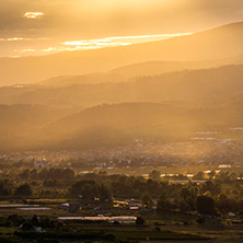 Sunset,  Ograzhden mountain, Village Parvomay, Petrich valley,  Blagoevgrad Region