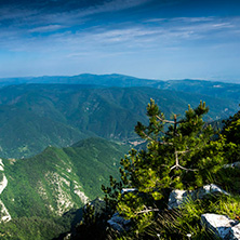 Изглед От Връх Червената Стена към село Бачково, Родопи Планина