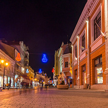 Plovdiv, Main Street at night, Plovdiv Region